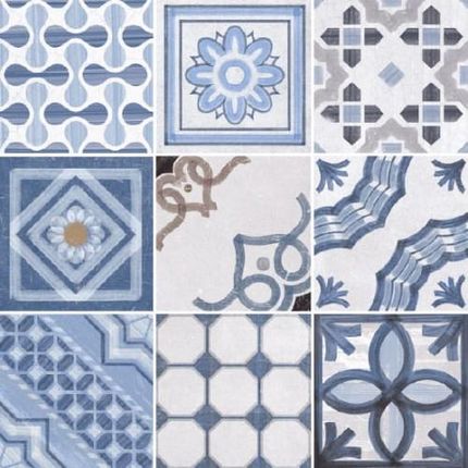 Fioranese Ceramica Cementine Shiny Mix Blue Lucido 20x20