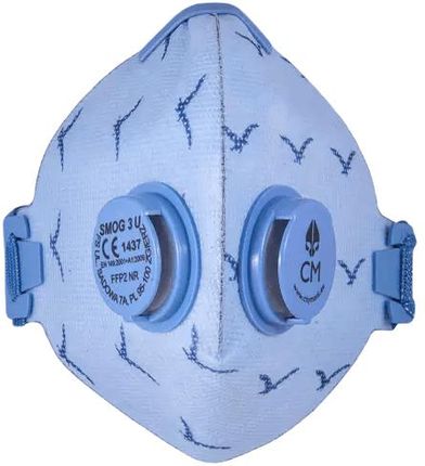 Filter Service Antysmogowa Półmaska Filtrująca Smog Maska 3U Z Printem W Mewy Niebieska