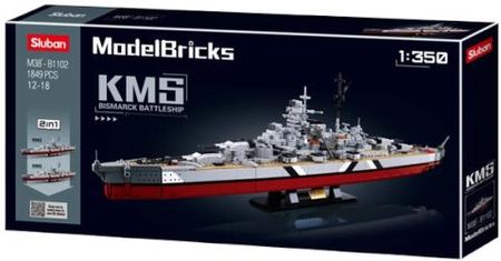 Sluban Klocki B1102 Statek Wojskowy 1:350 Modelbricks 1849El.