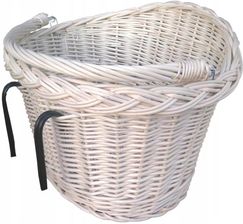 Zdjęcie Duży Koszyk Wiklinowy Na Rower ,Haki Biały - Puławy