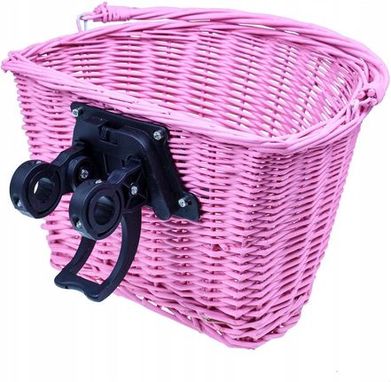 Manseri Kosz Na Rower Wiklinowy Click Klik Koszyk Różowy