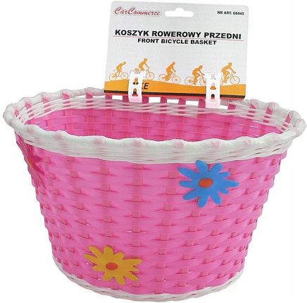 Carcommerce Różowy Koszyk Dziecięcy Plastikowy W Kwiatki