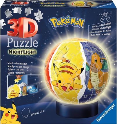 Ravensburger Puzzle 3D Świecąca Kula: Pokemon 72El.