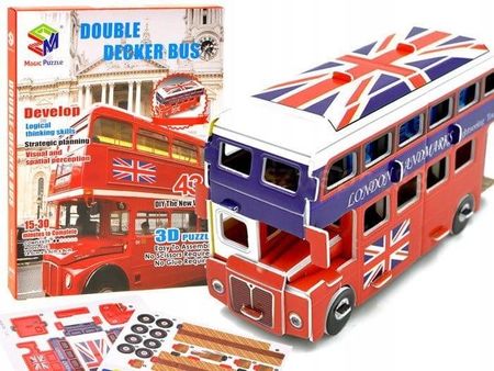 Jokomisiada Autobus Piętrowy Puzzle 3D 43El.