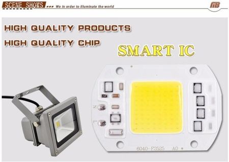Dioda LED, moduł COB 50W/230V biała zimna + pasta