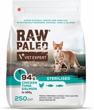 Raw Paleo Sterilised Cat Sucha Karma Z Kurczakiem Tuńczykiem I Łososiem Dla Kotów Sterylizowanych 250G