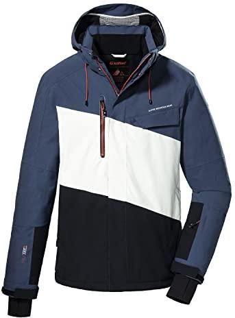 killtec heren Hybride jack/gewatteerd jack met afritsbare capuchon en sneeuwvanger KSW 72 MN SKI JCKT, dunkel stahlblau, S, 43435-000