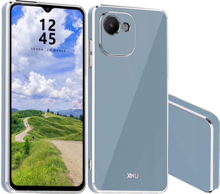 XINYEXIN Trasparente Cover per Realme C33 4G, Custodia per Telefono Antiurto con Bordo Colorato, TPU+PC Bumper Crystal Clear Case - Viola
