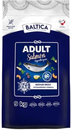 Baltica Adult Salmon Hypoallergenic Rasy Średnie 9Kg