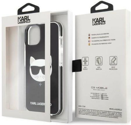 Oryginalne Etui Iphone 13 Karl Lagerfeld Hardcase Choupette Head Czarne - zdjęcie 3