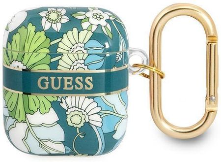 Guess Gua2Hhfln Airpods Cover Zielony/Green Flower Strap Collection