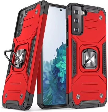 Wozinsky Ring Armor Tough Hybrid Case Cover + Magnetic Mount Pour Samsung Galaxy S22 (S22 Plus) Rouge