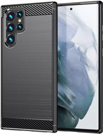 Etui Na Telefon Carbon Case Do Samsung Galaxy S23 Ultra Elastyczny Silikonowy Karbonowy Pokrowiec Czarne