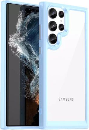 Etui Ochronne Outer Space Case Do Samsung Galaxy S23 Ultra Pokrowiec Z Elastyczną Ramką Niebieskie