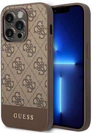 Guess Guhcp14Lg4Glbr Iphone 14 Pro 6,1" Brązowy/Brown Hard Case 4G Stripe Collection