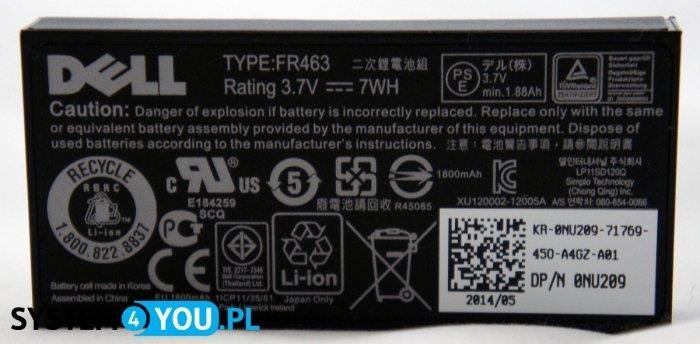 Dell Xj547 E-nu2090nu209u8735 Fr463 Battery Primary 3.7v 7wh E