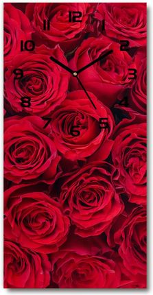 Wallmuralia.Pl Zegar Szklany Ścienny Czerwone Róża 30X60Cm (Plzsp30X60Cf102803756)