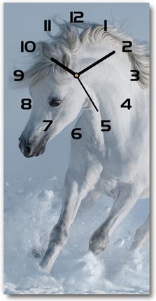 Wallmuralia.Pl Zegar Ścienny Biały Koń W Galopie 30X60Cm (Plzsp30X60Cf118288885)