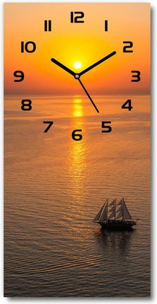 Wallmuralia.Pl Zegar Ścienny Zachód Słońca Morze 30X60Cm (Plzsp30X60Cf81121847)
