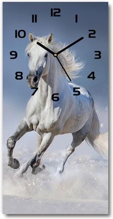 Wallmuralia.Pl Zegar Ścienny Biały Koń W Galopie 30X60Cm (Plzsp30X60Cf95626475)
