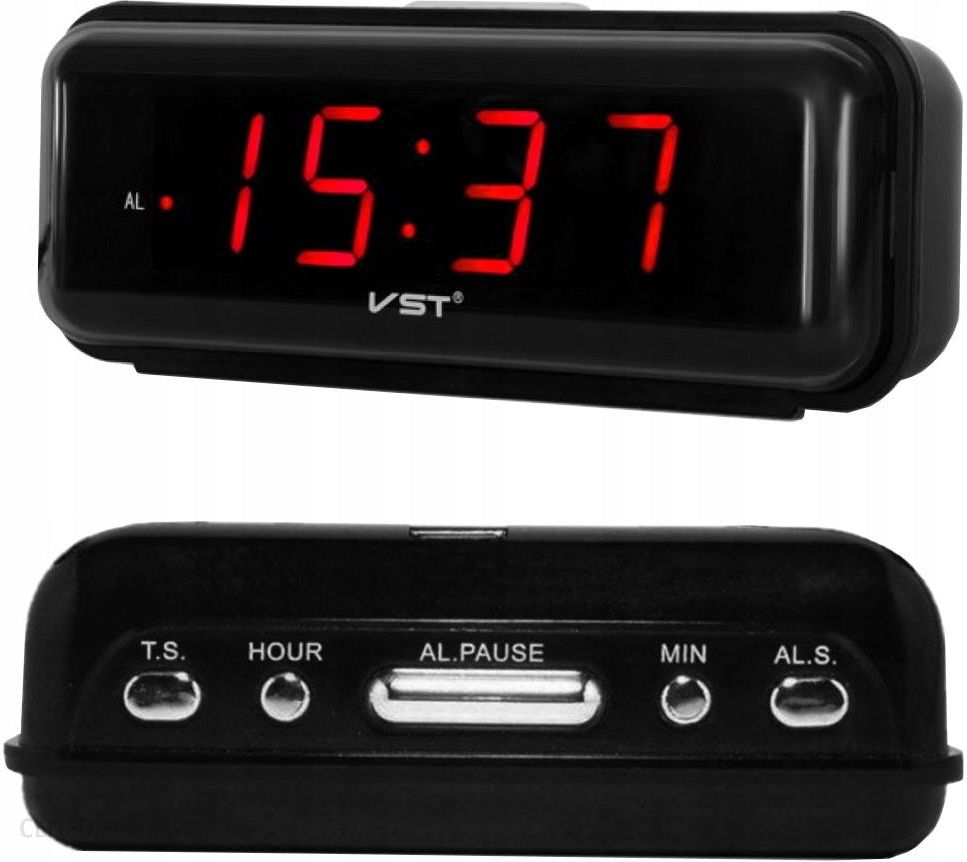 Verk Group Budzik zegar elektroniczny sieciowy led 24h alarm