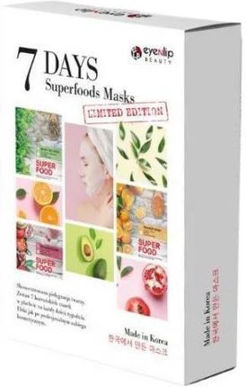 EYENLIP Superfoods Masks Zestaw 7 koreańskich masek do twarzy