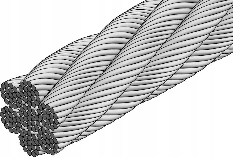 Lina nierdzewna A4 7x19 grubość 1,5 mm, rolka 250 m - SPLOT 7x19 
