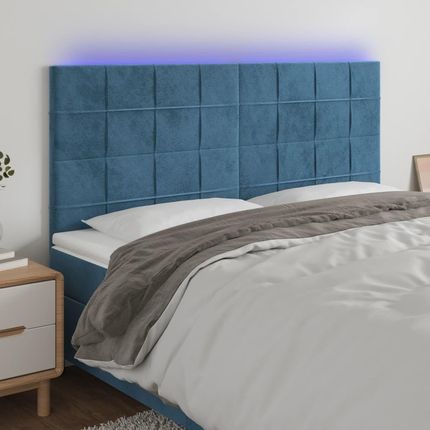 Vidaxl Zagłówek Do Łóżka Z Led, Ciemnoniebieski, 180X5X118 128 Cm 12491725