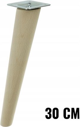 Noga Nóżka Drewniana Skośna Zestaw Mocowanie 30 Cm
