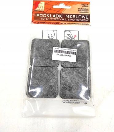 Podkładka Filc Kwadrat 45 45Mm Szary Grub.6 7Mm 4S 12203671