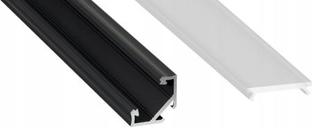 Led-One 2Mb Profil C Aluminiowy Narożny Czarny Z Kloszem (325302304)