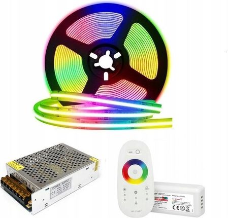 Media-Comp Zestaw Taśma Led Cob Rgb 7M 12V 15W/M Zasilacz (ZESTAWCOB_7M_RGB_576LED)