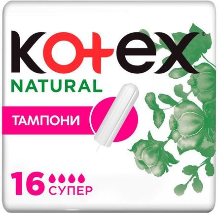 Kotex Natural Naturalne Tampony 16 szt