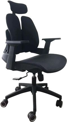 Fotel biurowy z regulowanym zagłówkiem / VENTILER / czarny