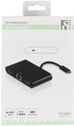 Deltaco USB-C docking station HDMI RJ45 1xUSB A (ADBK3237170)