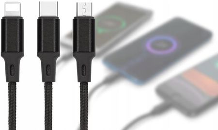 Kabel Ładowarka 3W1 Do Iphone Microusb Usb-C - Kable