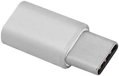 Ps Adapter Gniazdo Microusb- Wtyk Type-C Hq Metal Silverl. (1Lm)