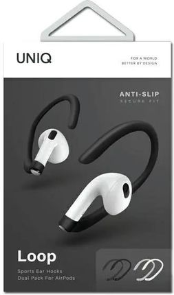 Uniq Nakładki Loop Sports Ear Hooks Airpods Biały-Czarny/White-Black Dual Pack