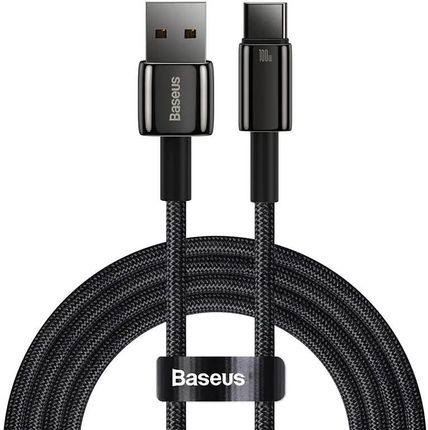 Kabel USB do USB-C Baseus Tungsten Gold, 100W, 2m (czarny)