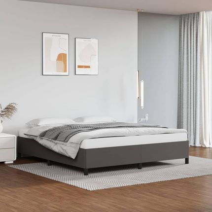 vidaXL vidaXL Rama łóżka, szara, 160x200 cm, obite sztuczną skórą