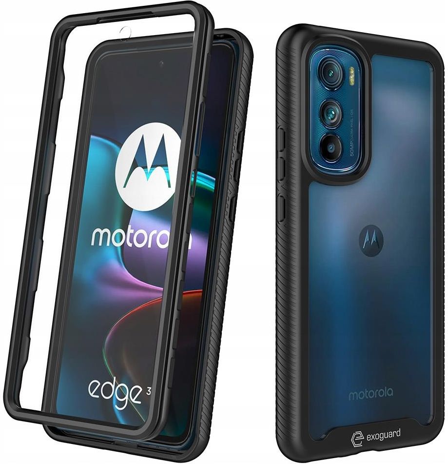 Custodia Con Catena Per Motorola Edge 30 5G – Cover TPU Anti-shock Con Cinturino Regolabile Nero