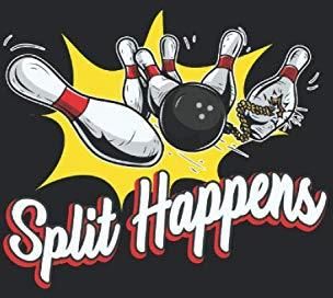 Split Happens Bowling witziger Spruch Bowler Geschenke Notizbuch