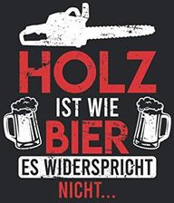 Notizbuch A4 punkte mit Softcover Design Holzfäller Spruch Holz und