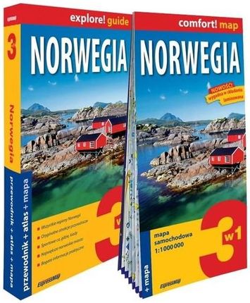 Norwegia 3w1: przewodnik + atlas + mapa