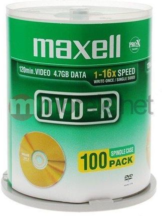 Maxell płyta DVD-R 4,7 16x cake 100 (275611.30.TW)