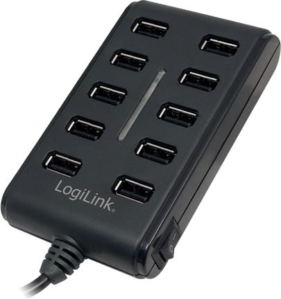 LogiLink 10-Portowy HUB USB2.0 z wlacznikiem ON/OFF (UA0125)