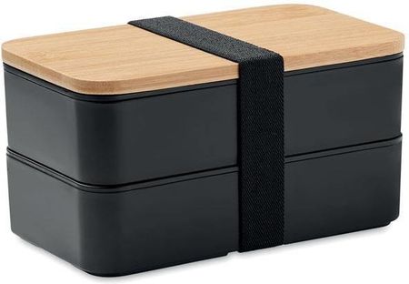 Upominkarnia Lunch Box Z Bambusową Pokrywką Czarny (656929)