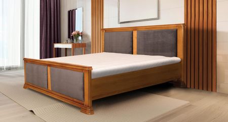 Łóżko Drewniane 160X200 Verona Ze Stelażem Z Dwoma Panelami Tapicerowanymi 210