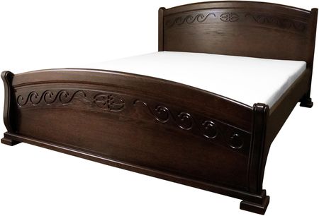 Łóżko Drewniane Cezar Z Rzeźbą 200X200 Cm Dębowa Sypialnia 212