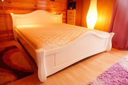 Łóżko Drewniane Ikar 200X200 Cm Ze Stelażem Białe 266